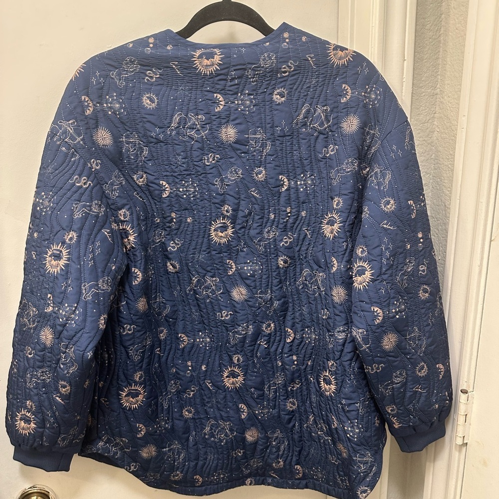 Johnny Was Navy Blue Embroidered Quilted Jacket - Picture 5 of 11